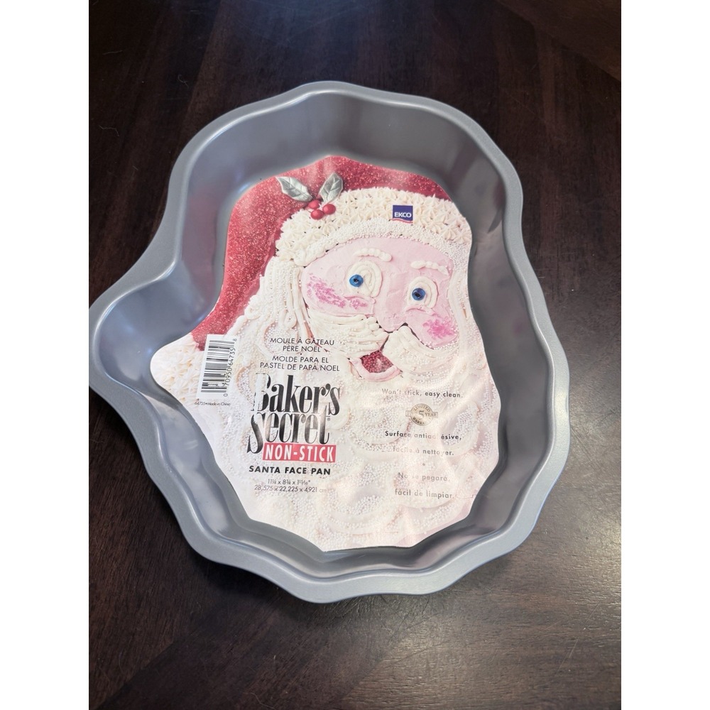 Baker's Secret Cake Pan Santa Face Mold Non-Stick New